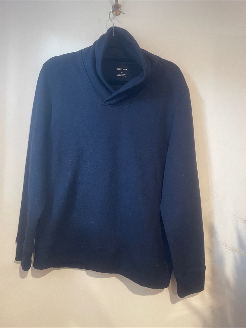 Van Heusen Men's Mock Turtleneck Sweater in Deep Navy Sz M B133